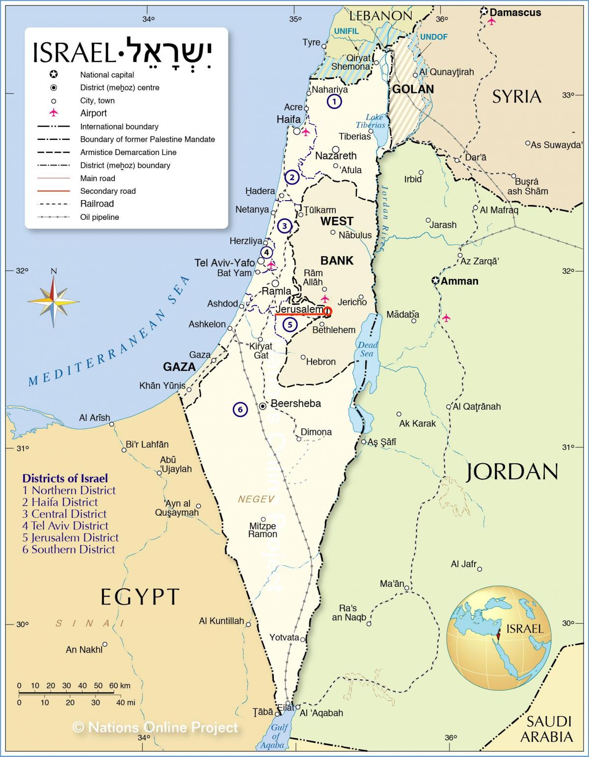 Jeruzalem op de Israëlische kaart