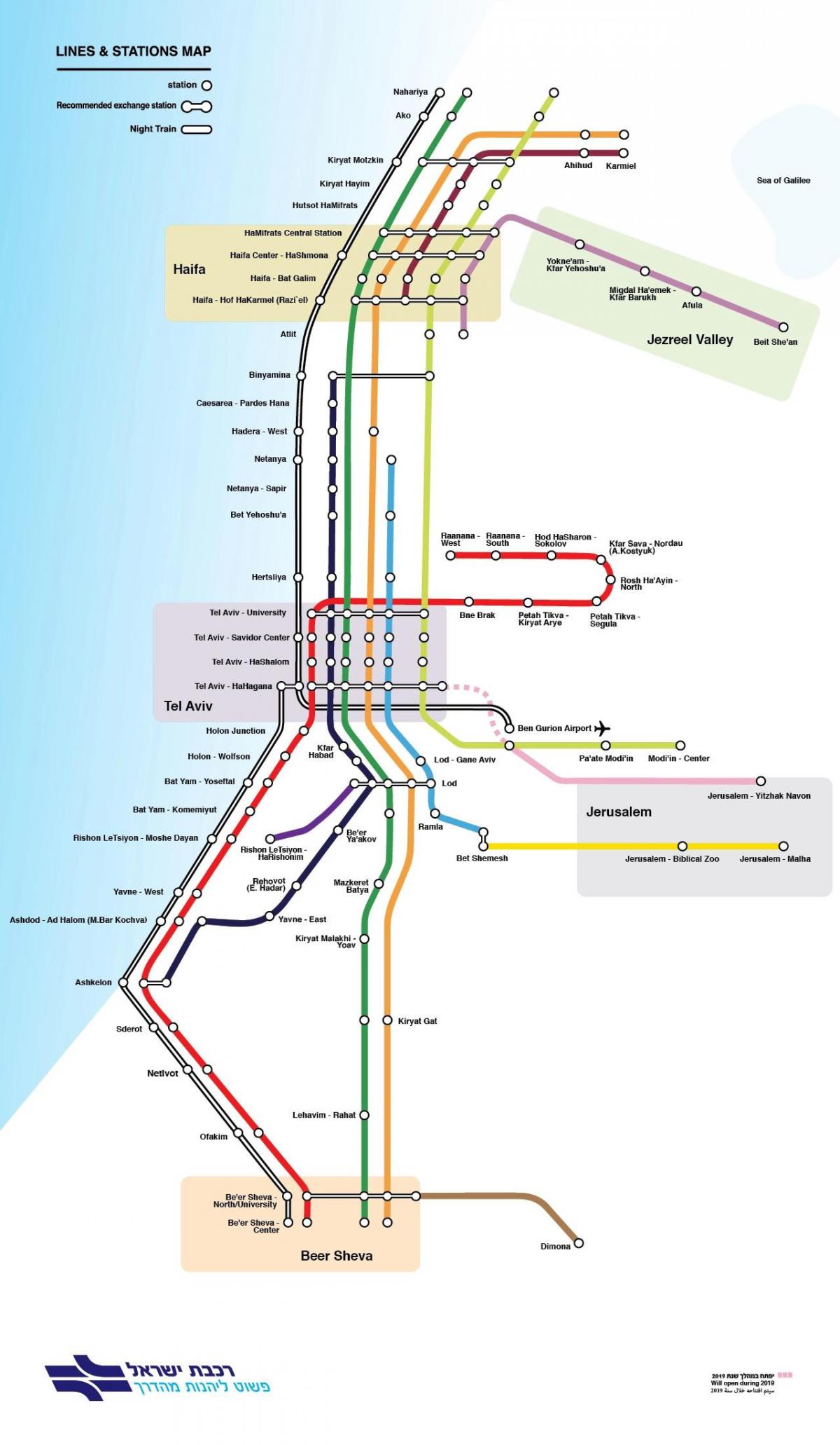 Kaart van de stations van Jeruzalem