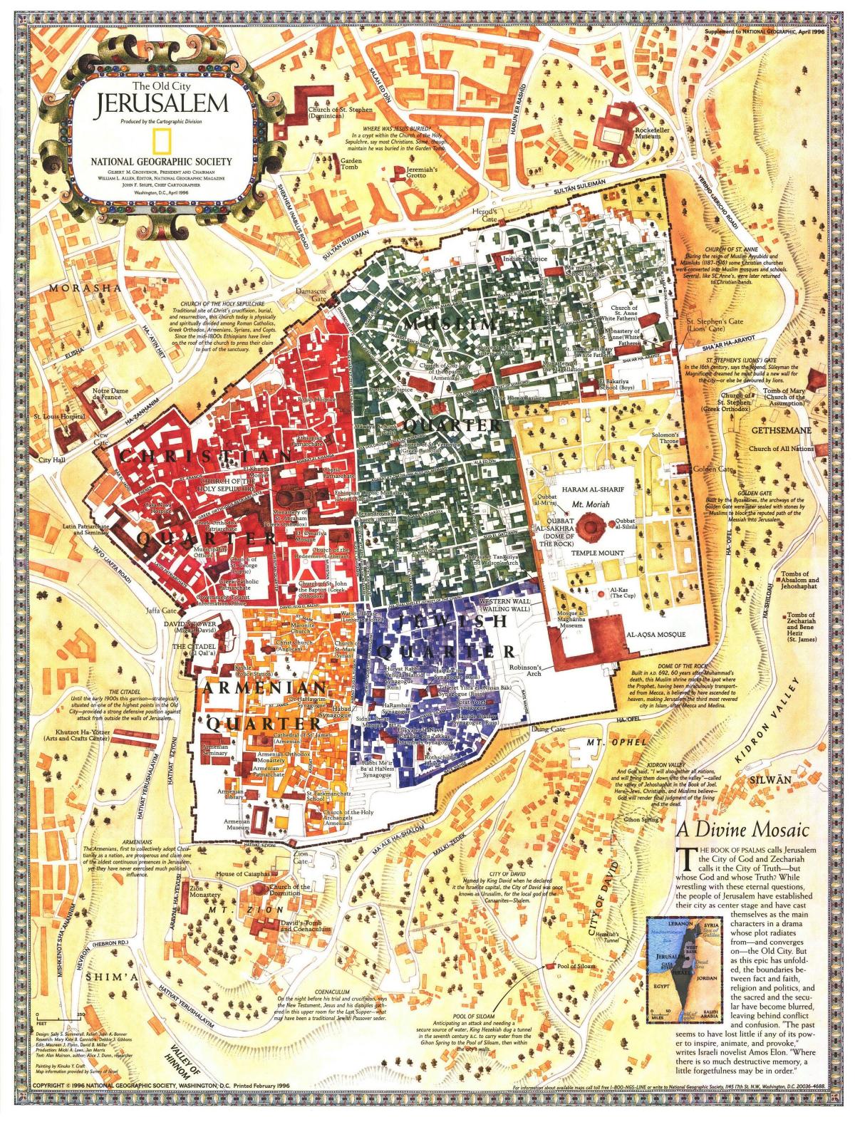 Antieke kaart van Jeruzalem