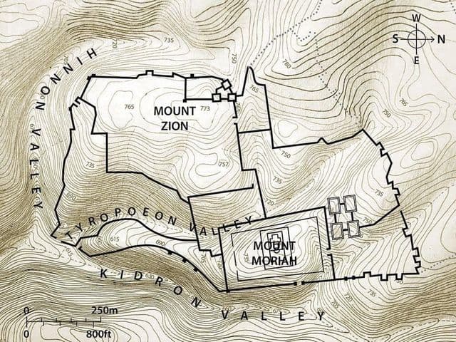 Hoogtekaart van Jeruzalem